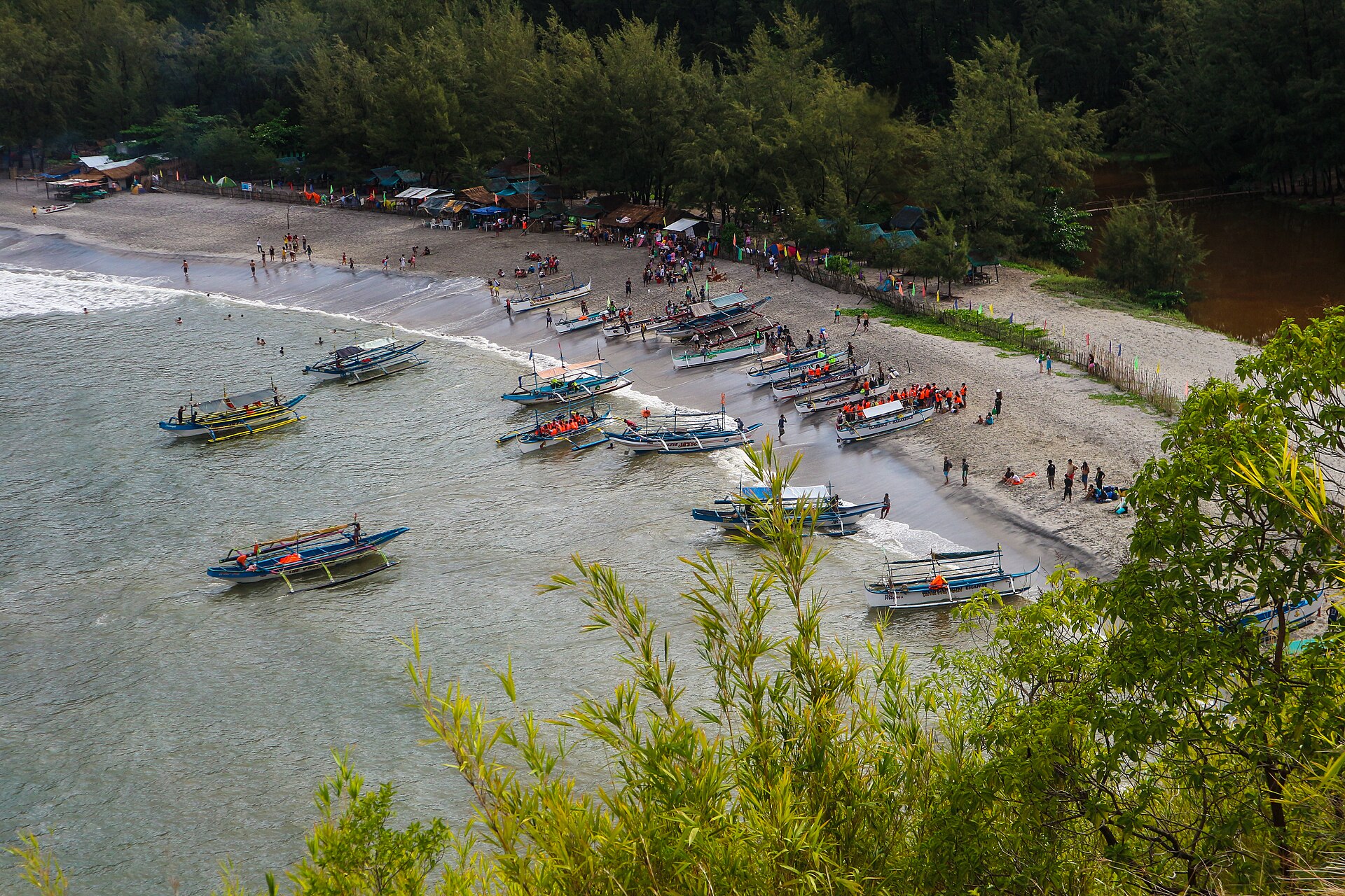 Anawangin Cove beach and hills