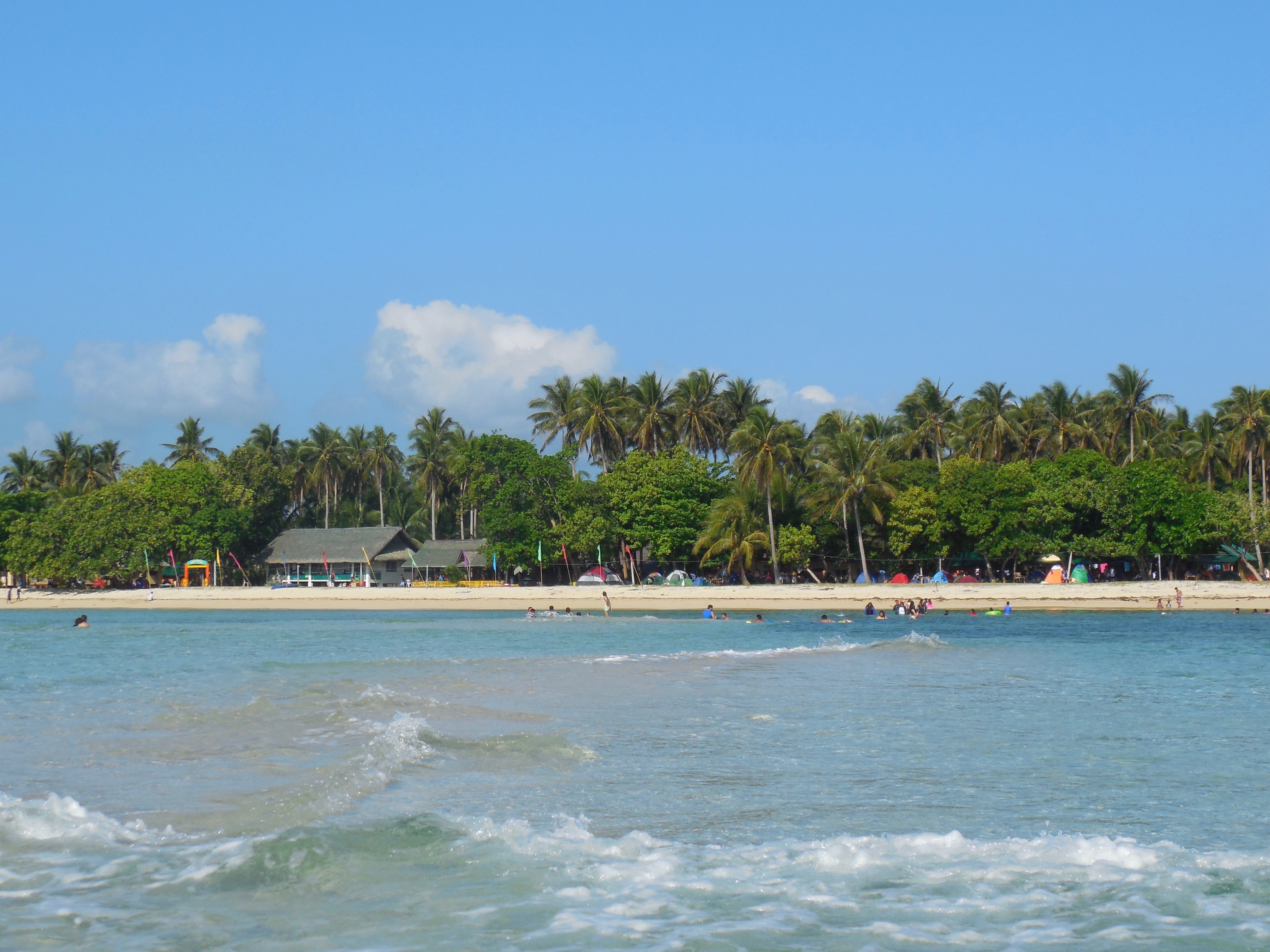 Low-tide beach flats on Cagbalete Island near the Cleofas Cottages camping area