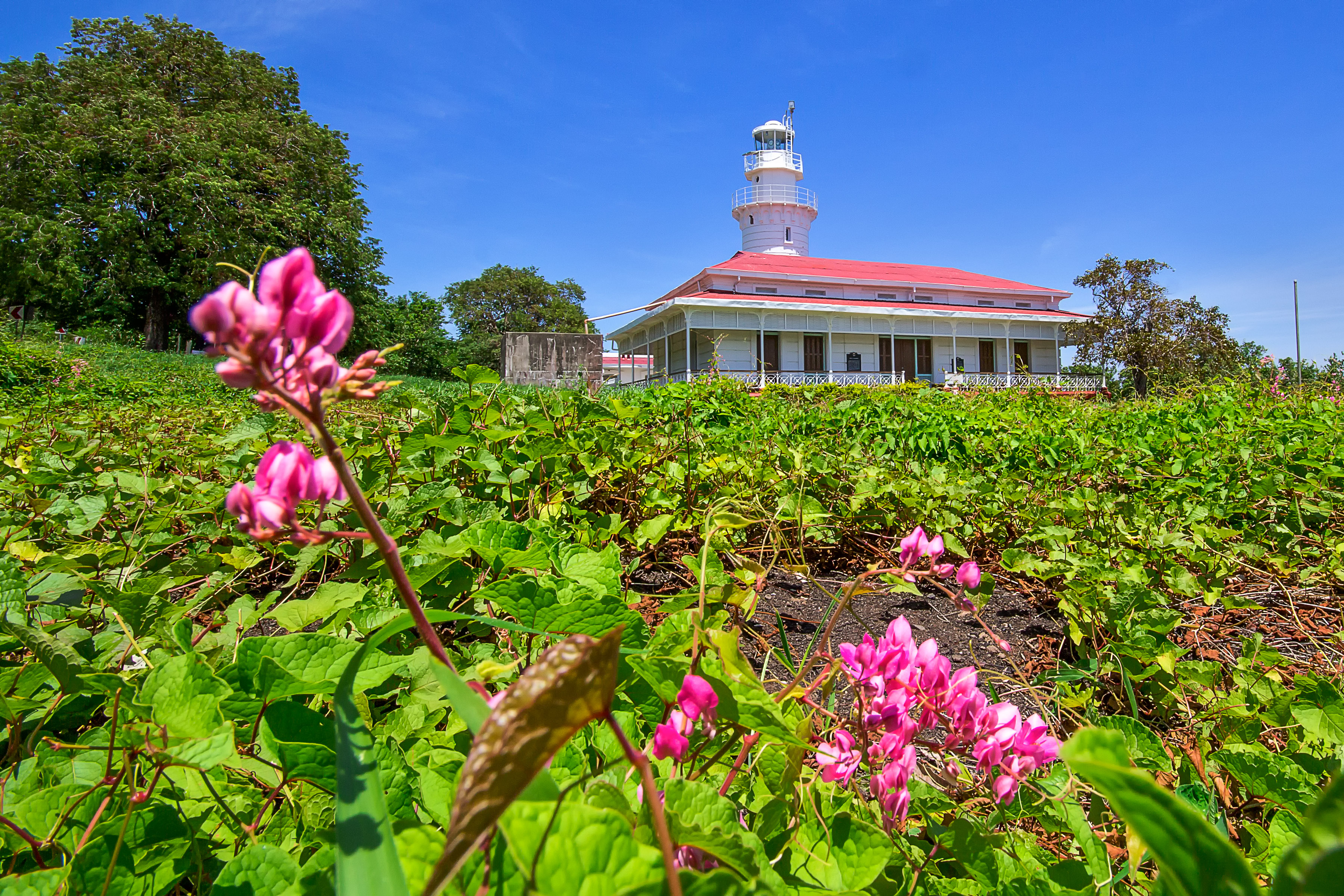 Faro de Punta de Malabrigo, the lighthouse landmark beside Punta Malabrigo Beach Resort campsite.
