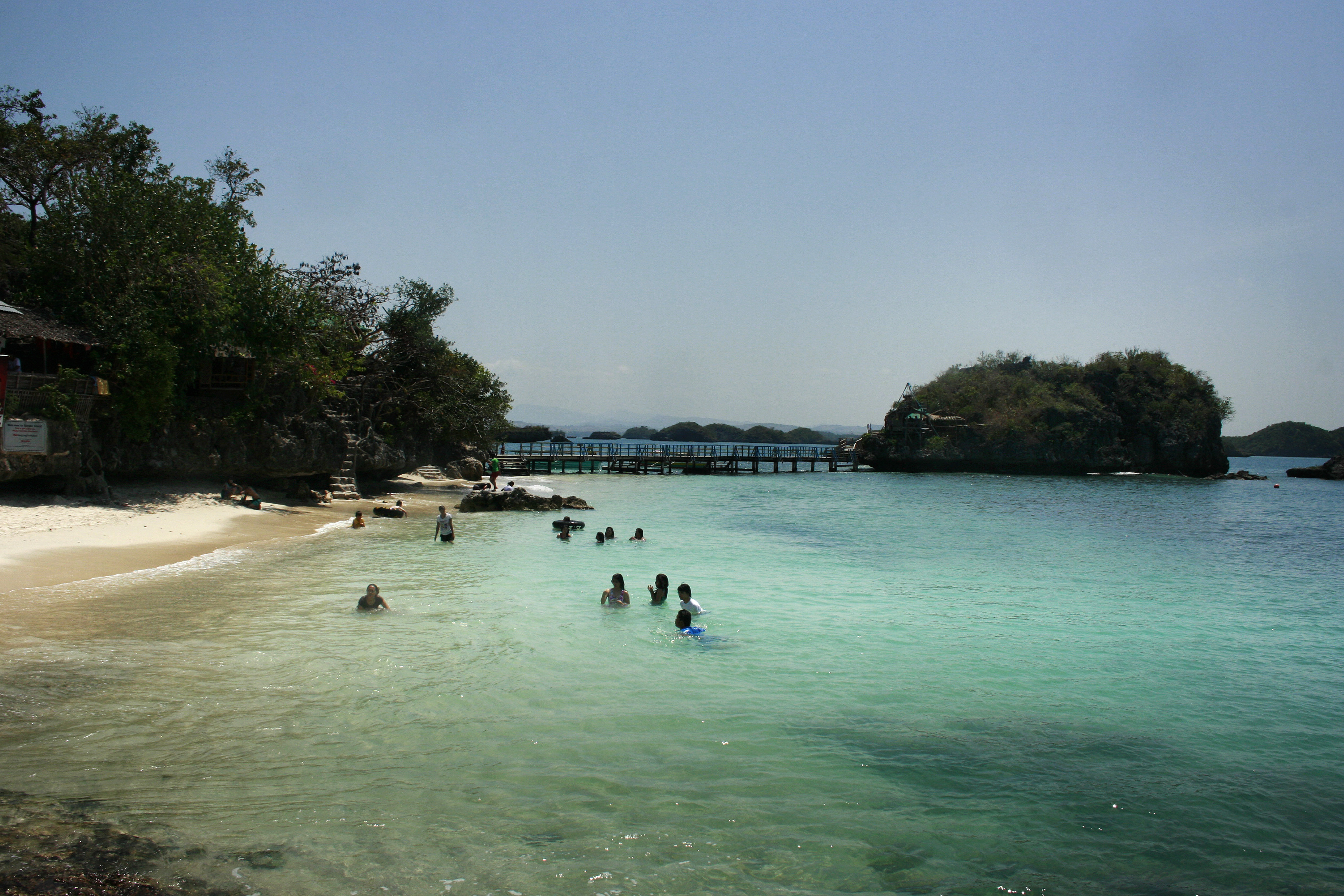 Beach and visitor area at Quezon Island Campsite in Hundred Islands National Park