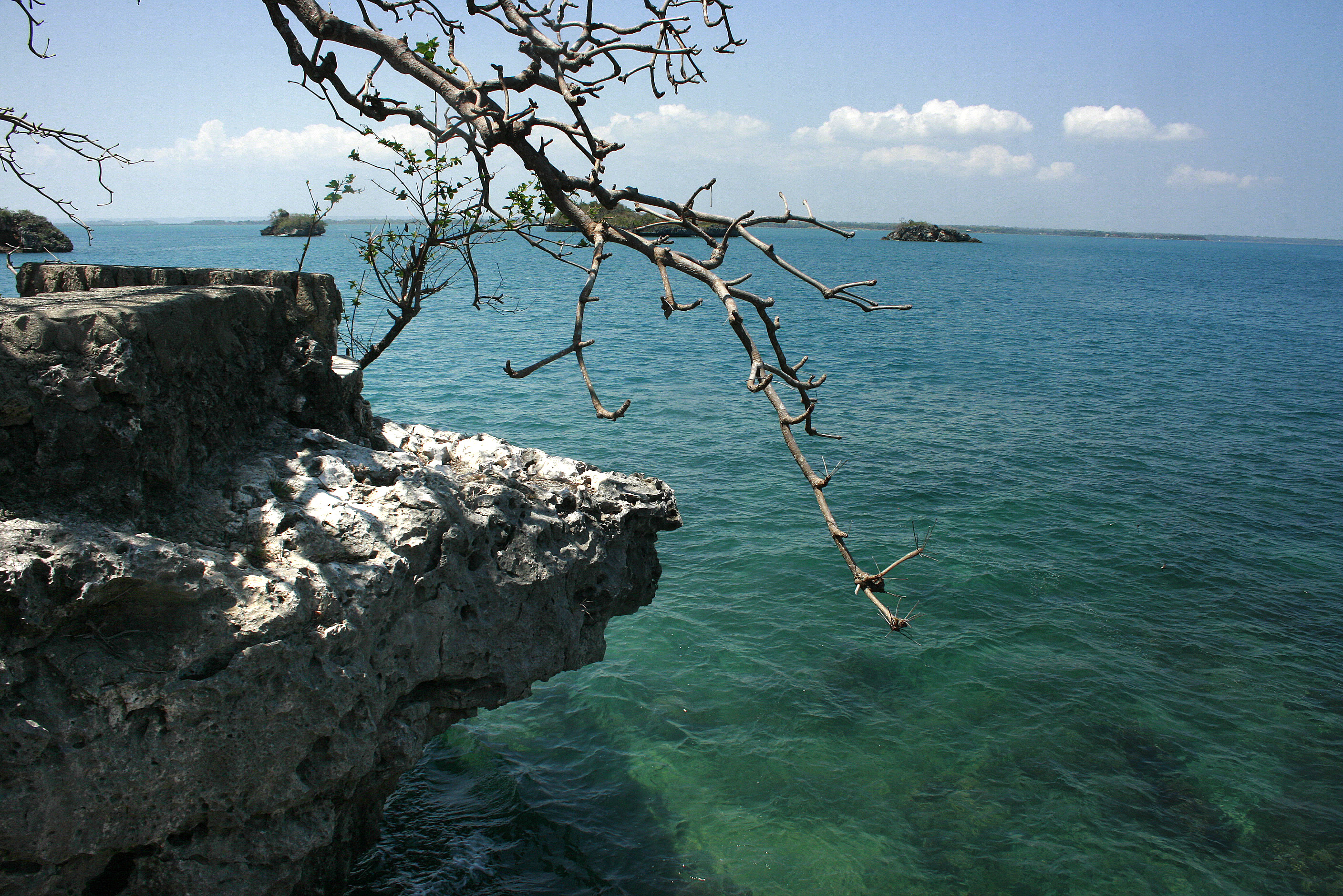 Quezon Island Campsite shoreline and limestone islets in Alaminos, Pangasinan